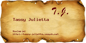 Tassy Julietta névjegykártya